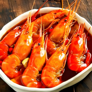 熟醉罗氏虾，虾头有膏，肉质紧实